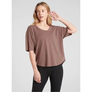 Athleta Organic Daily Commute Purple Tee